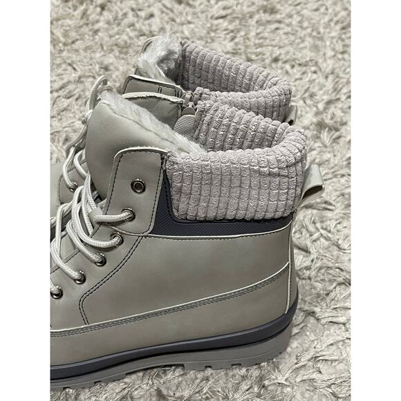 Women's Gray Combat Boots Non Slip Side Zipper Size 11 - Picture 2 of 9